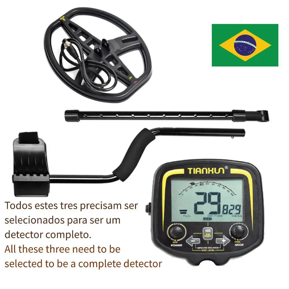 

Metal Detector TX850 Component Control Box Search Coil and Rod Armrest Brazil Combination Order Complete Detector needs 3 parts