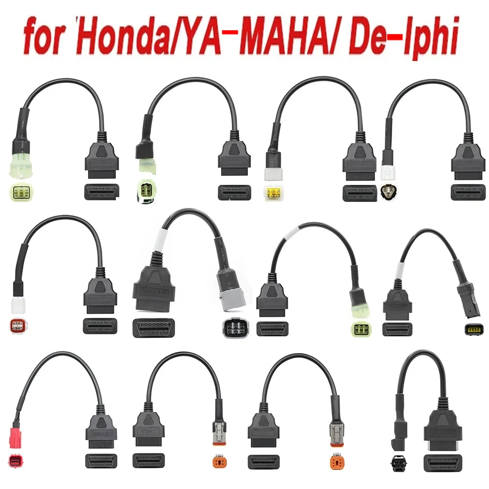 Motorcycle OBD2 Connector Adapter Diagnostic Extension Cable for YAMAHA For HONDA Moto For Harley For Ducati High Quality