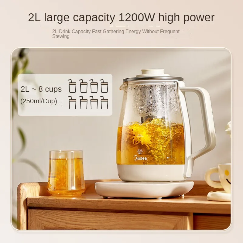 Midea Electric Kettle 2L Capacity with 24-Hour Reservation 11 Levels Temperature Control and 12-Hour Smart Thermos 220V