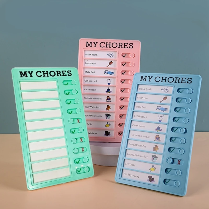 Y1UB Chores Checklist Board Placa lista verificação destacável para estudantes adultos idosos casa