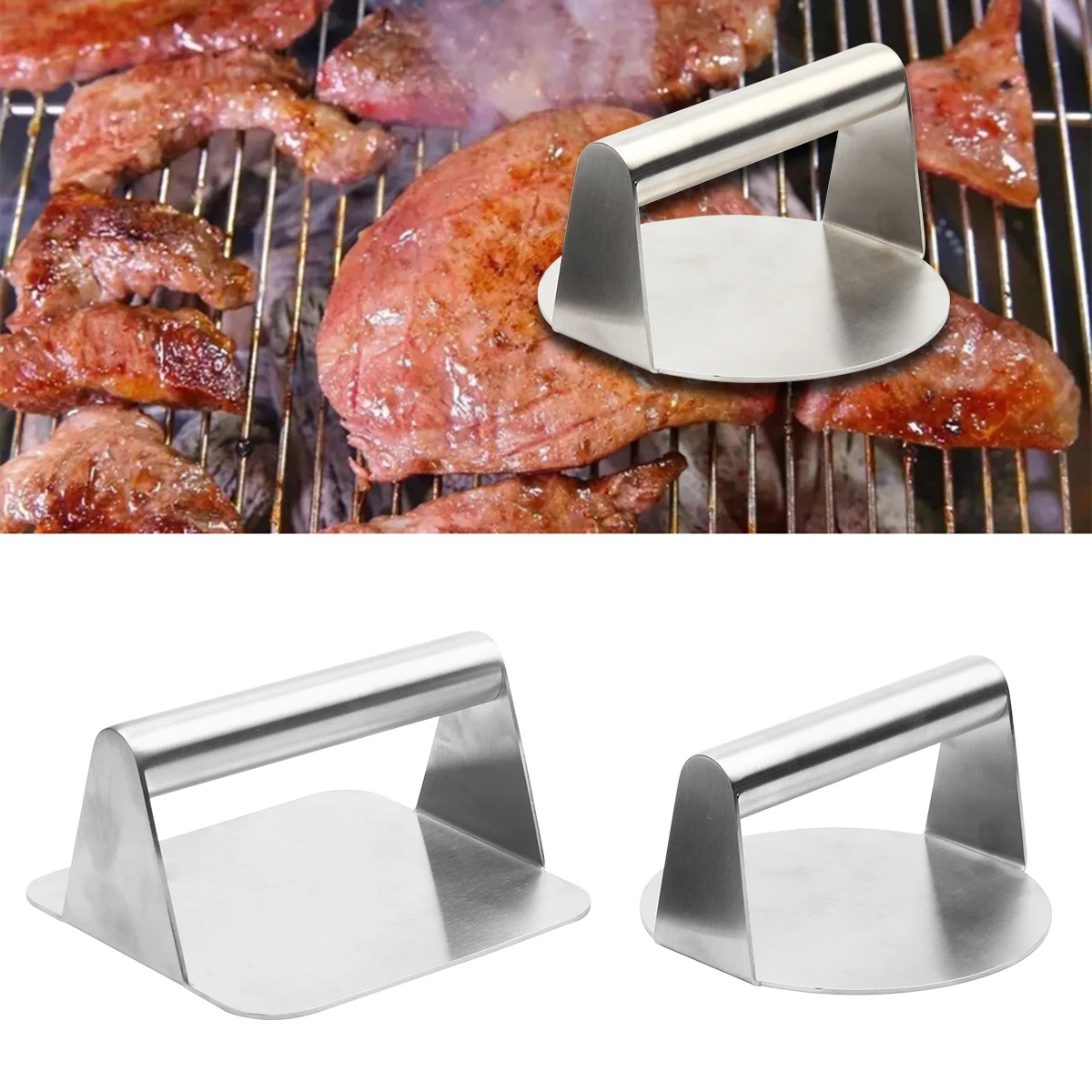 

New Hamburger Press 304 Stainless Steel Non-Stick Meat Beef Grill Burger Meat Mold Steak Press Patty Maker Supplies Kitchen Tool