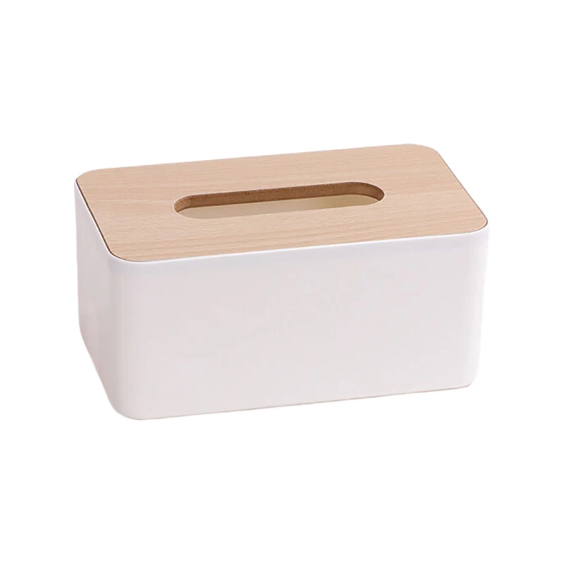 1pc luxe bamboe rechthoekige tissue box cover - waterdichte, elegante houder voor wegwerp papieren gezichtsdoekjes