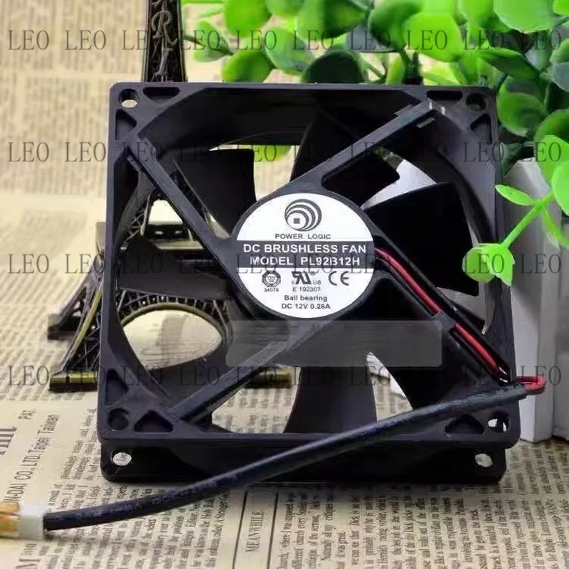 MY 1PCS For PL92B12H 9025 DC12V 0.28A 9CM 2-Wire Dual Ball Cooling Fan
