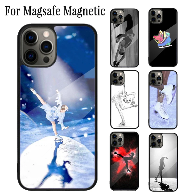 Figure Skating Dance Magnetic Phone Case Coque For iPhone 16 15 14 Plus 13 12 Mini 11 Pro Max Magsafe Wireless Charging Cover