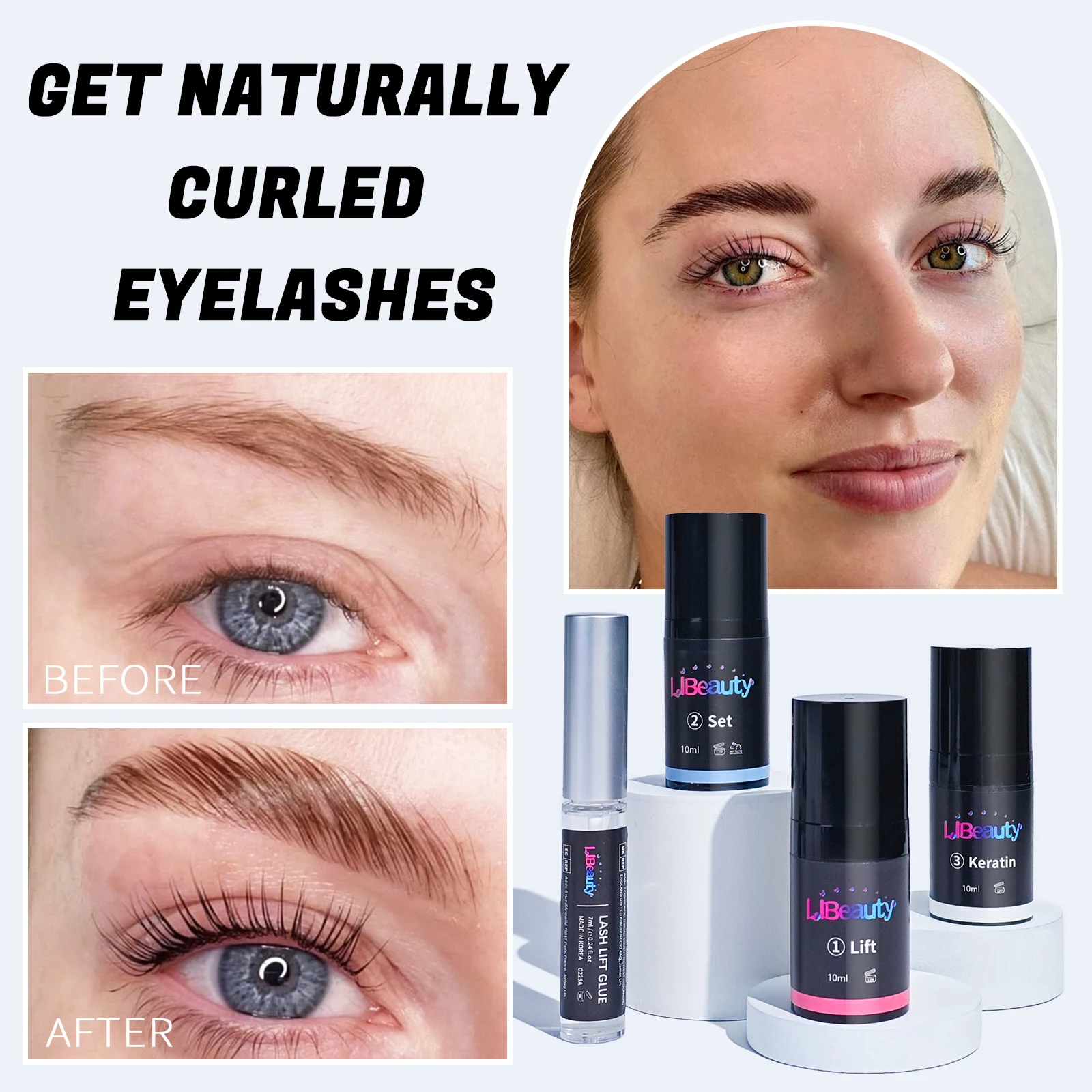 Libeauty-Kit profesional para permanente de pestañas o cejas, Kit de laminación de cejas que dura 8 semanas para cejas con plumas más llenas, uso doméstico