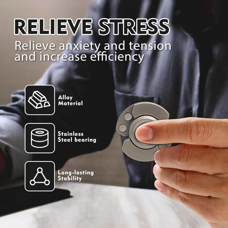 3-in-1 フィジェットスピナーおもちゃ 大人用 メタルスライダー クリッカースピナー 磁気 EDC ガジェット ギフト ストレス不安解消 ADHD 自閉症