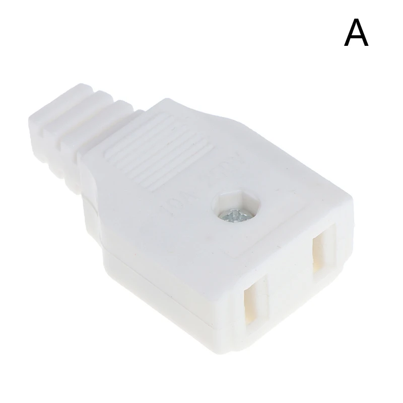 Enchufe macho de corriente eléctrica de CA, adaptador de enchufe hembra, 2 pines planos de EE. UU., cable nuevo