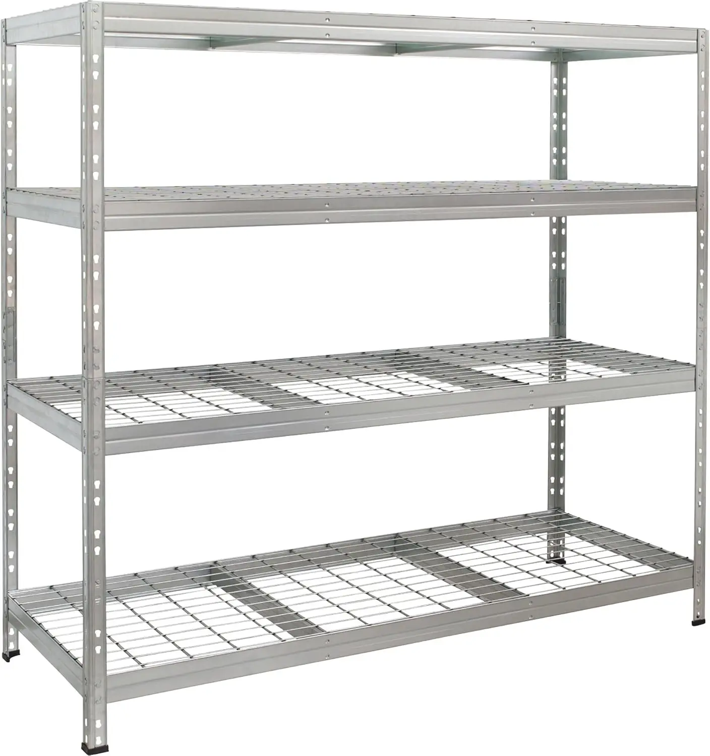 Galvanized Wire Deck Shelving, 4 Shelves, 880-Lb. Capacity Per Shelf, 59.5In.W X 24In.D X 71In.H, Model# Trm18401K/10-37Zg00