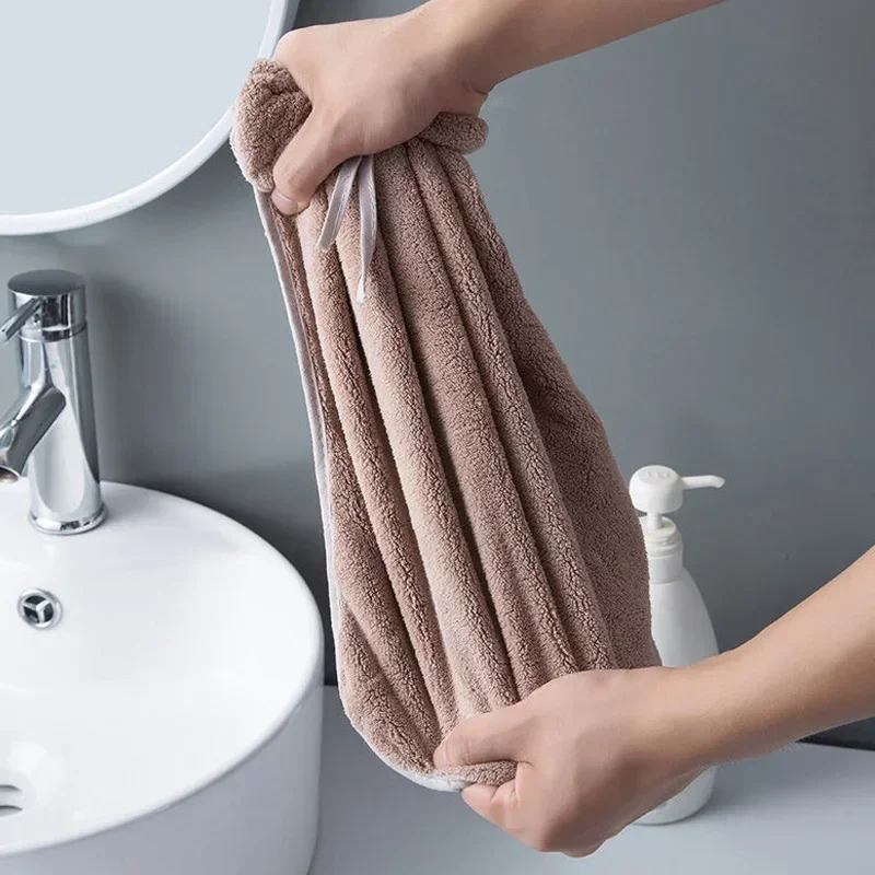 Toallas de mano con lazo para cocina, baño, terciopelo Coral, microfibra, paños de limpieza absorbentes suaves de secado rápido, toalla de felpa