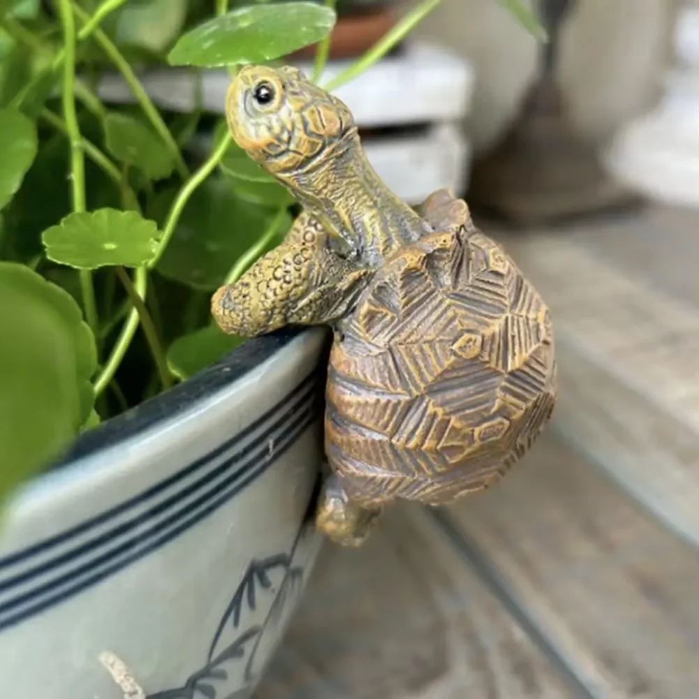 Tortoise Figure Plant Pot Hanger, Resin Hanging Turtle Statue Plant Decorations Cute Turtle Statue