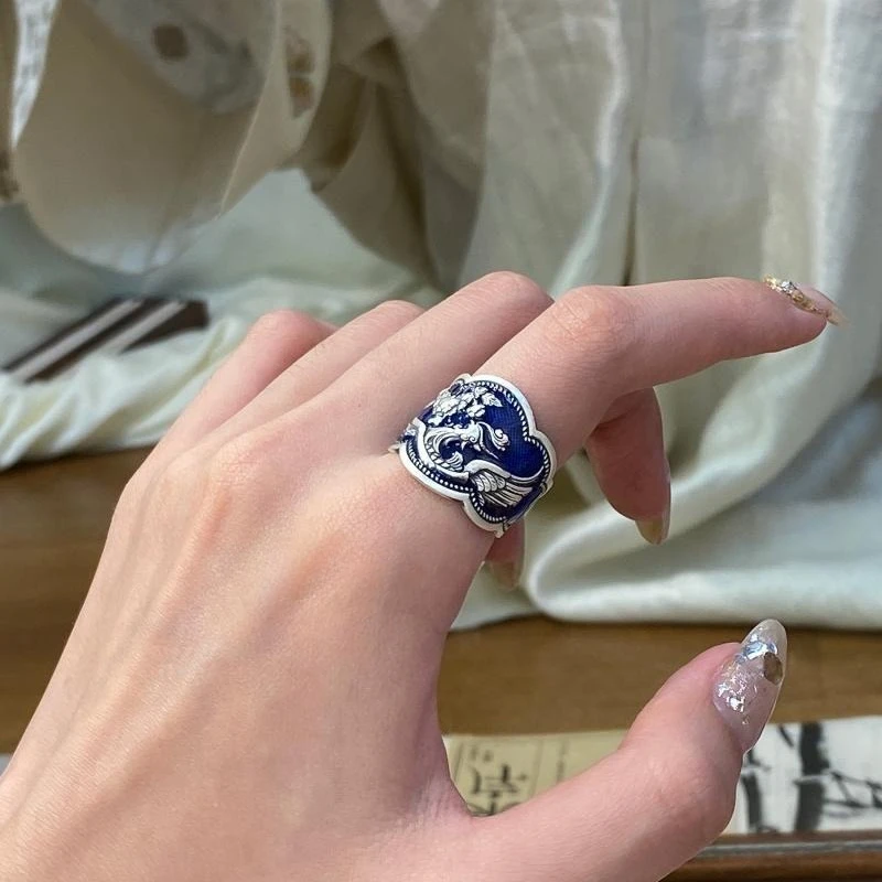 

New Chinese Style Handmade Colorful Couple Versatile Ring