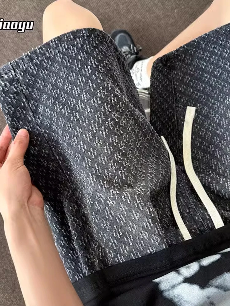 

American Retro Floral ort Jeans Loose Men's Summer Trendy High-End Feeling New 2024 Five-Point Loose Straight Leg Jeans