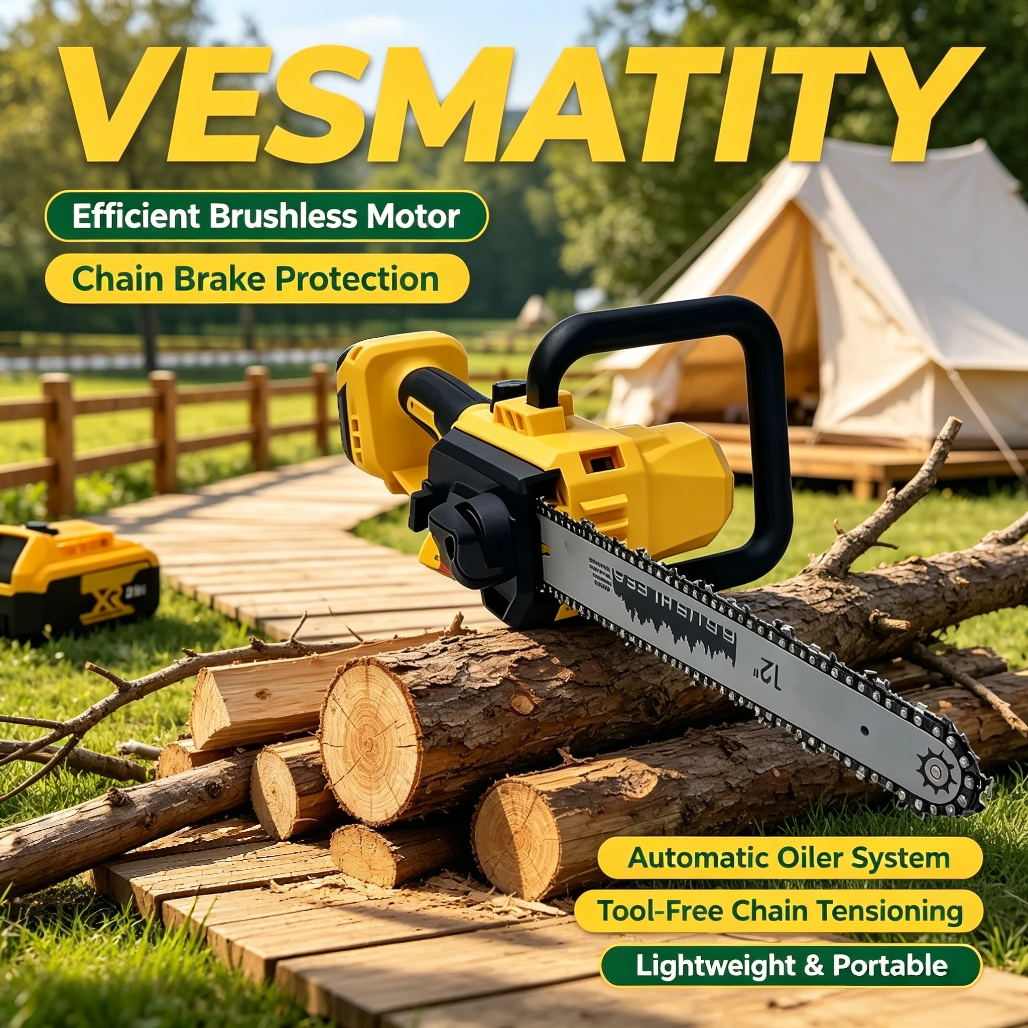 Electric Chainsaw Cordless Automatic Oiler Tree Cutting Logging Saw Tool For Dewalt Battery Pro Max Plus HD