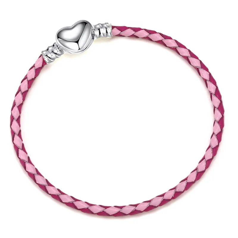 2025 New Heart Versatile Couple Leather Rope Bracelet Basic Chain Fit Orinigal Pandora Lady’s Jewelry GIfts For Valentine's Day