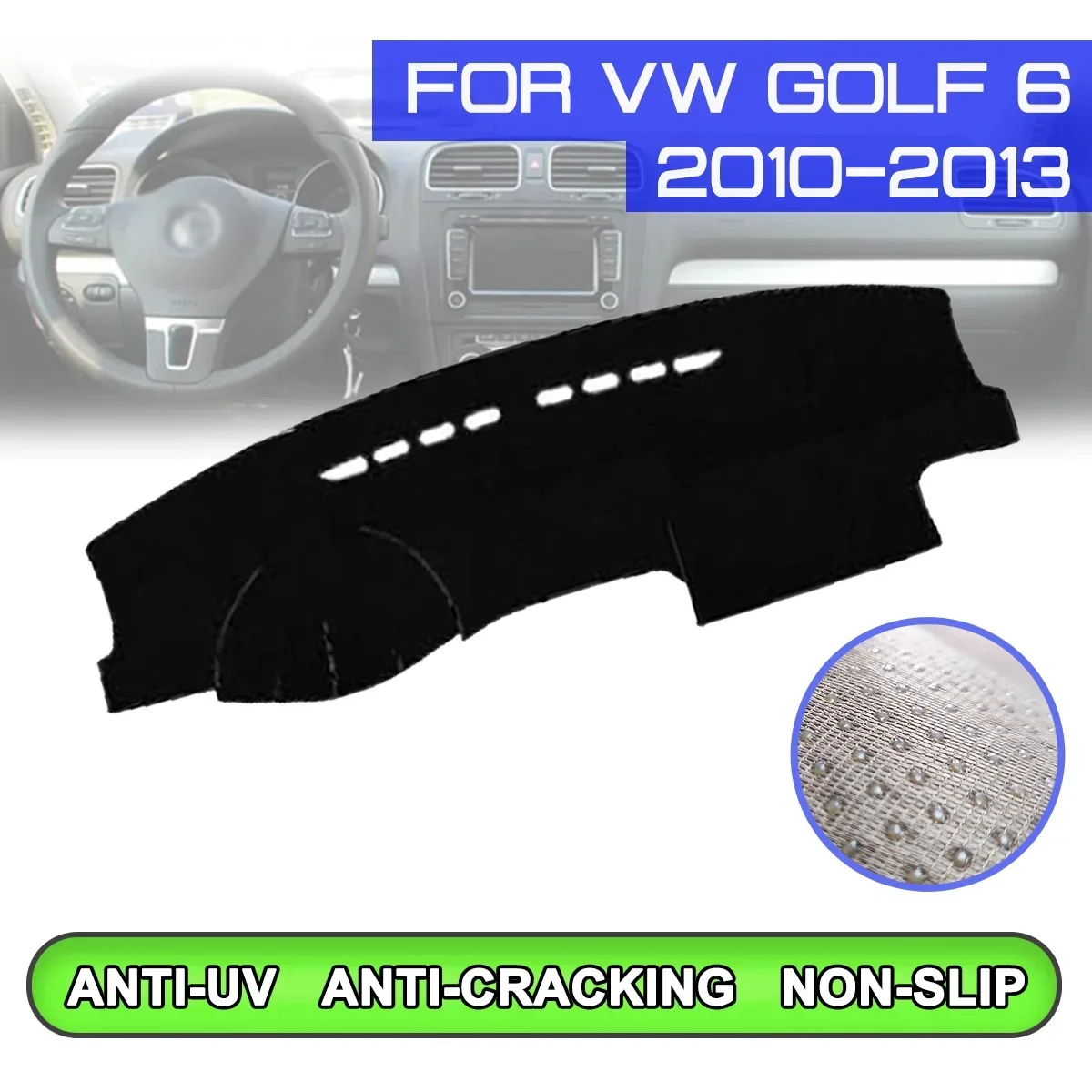

Коврик для приборной панели автомобиля Volkswagen Golf 6 2010 2011 2012 2013, нескользящий коврик для приборной панели с защитой от ультрафиолета