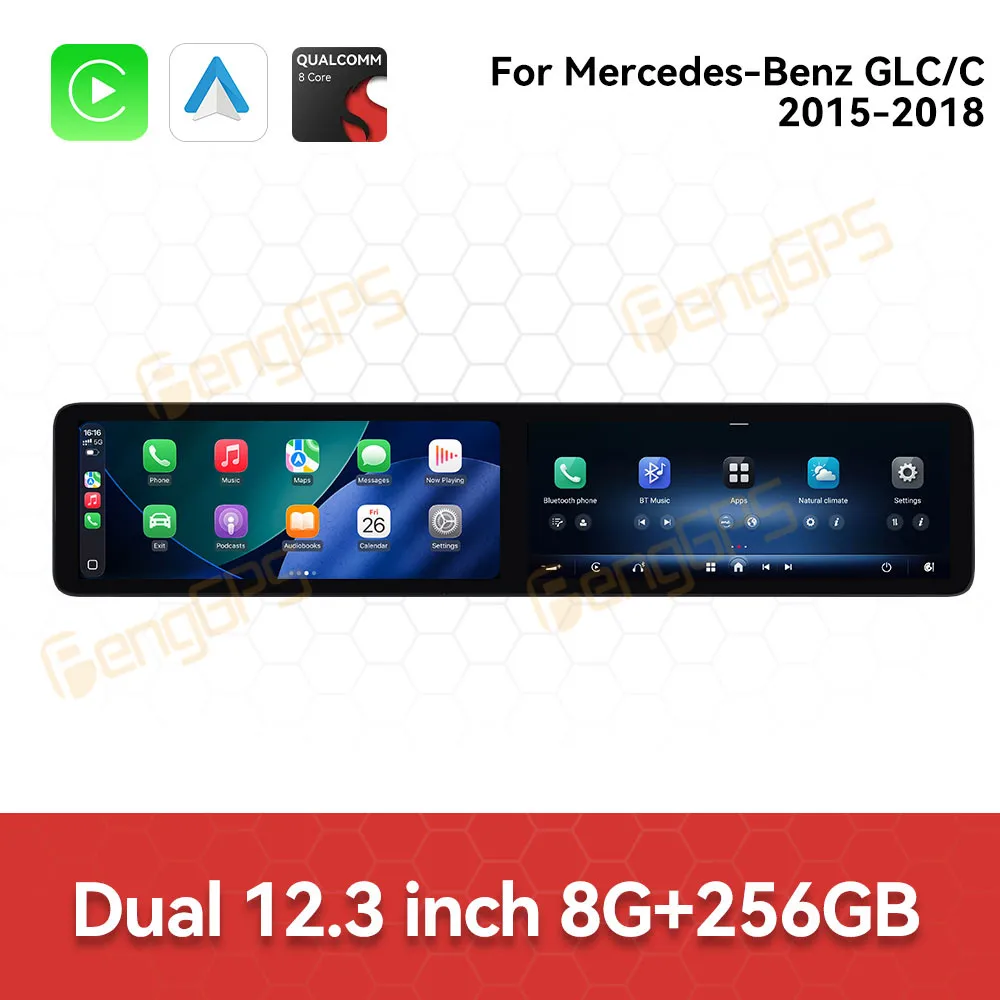 

Android 13 12,3 "ультра двойной Carplay для Mercedes-Benz GLC/C 2015-2018 автомобильный GPS-навигатор автомобильный радиоприемник мультимедийный плеер авто стерео