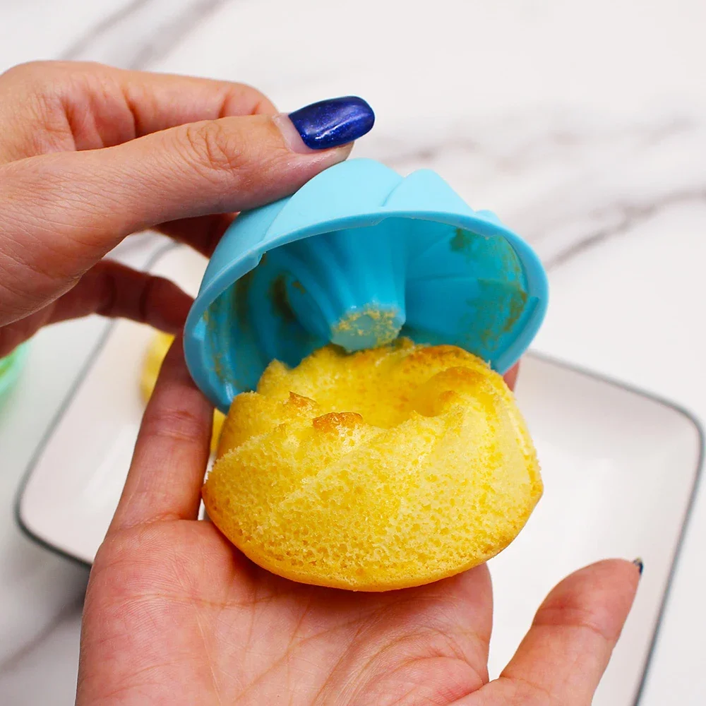 12PCS/Set Mini Cup Cake Pan Non Stick Silicone Cupcake Liners Pumpkin Shape Mold Donuts Cornbread Jellies Dessert Baking Tray