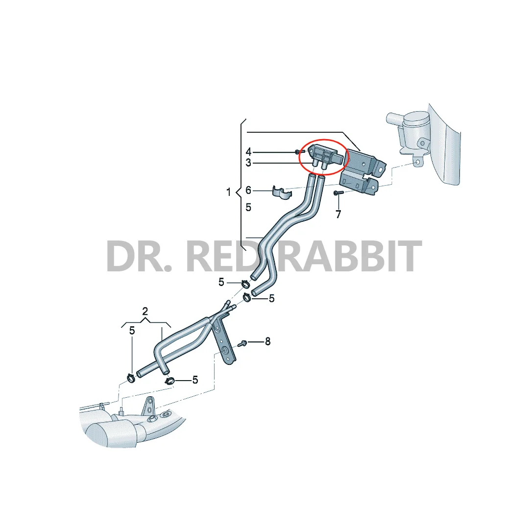 For5E906051Q 05E906051A 05E906051AB For Volkswagen Tiguan Passat Golf Jetta B8 Teramont A3S3Q2LQ3Q6 Differential Pressure Sensor