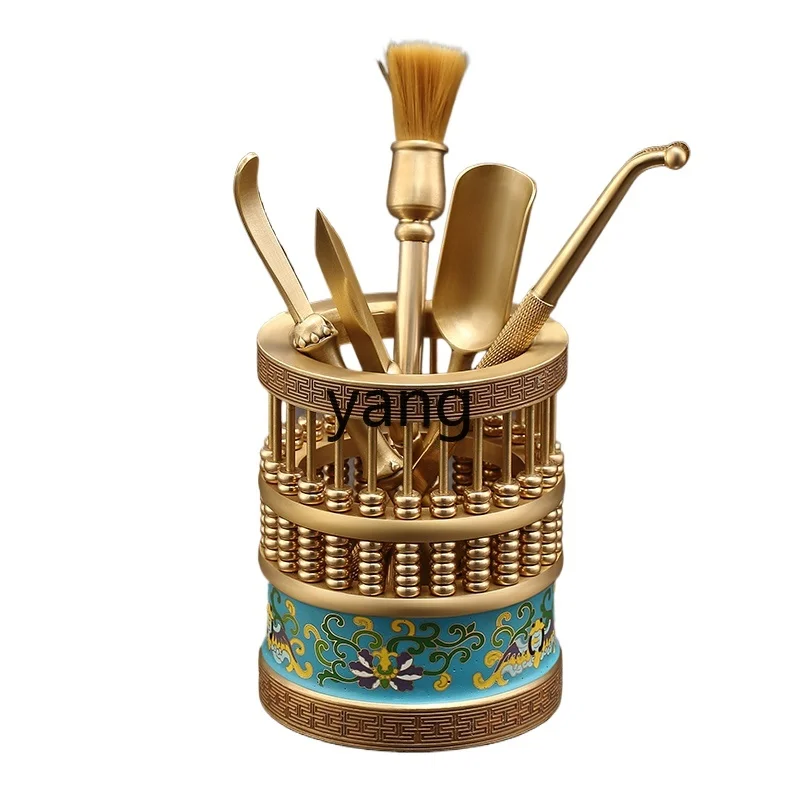 

YJQ pure brass six gentlemen kung fu tea set Daquan teaspoon tea ceremony accessories set