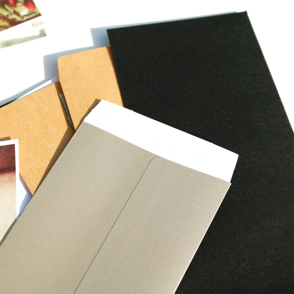 40pcs Kraft Paper Envelopes Brown Letter Storage Bags For Greeting Cards Messages Coins Document Pouches Blank Retro Envelope