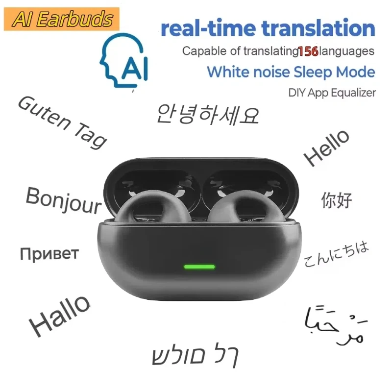 Business Meeting AI Translator Earbuds Magic APP 156 Languages Real time Translation Meeting Summary Wireless Bluetooth Earphone