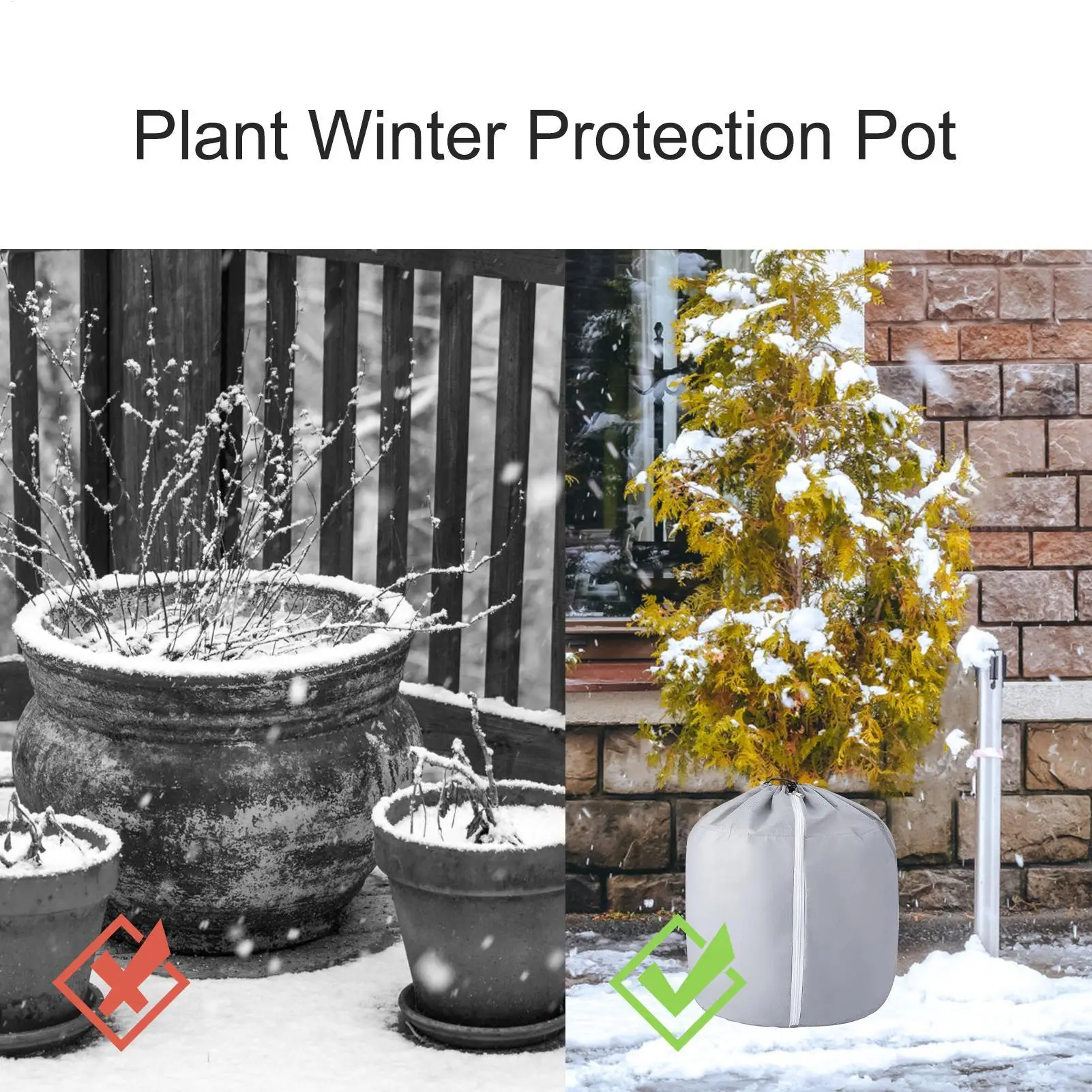 Plant Frost Protection Covers Plant Winter Cover Protection With Drawstring And Zipper Heavy-Duty Shade For Yard Flower Pot