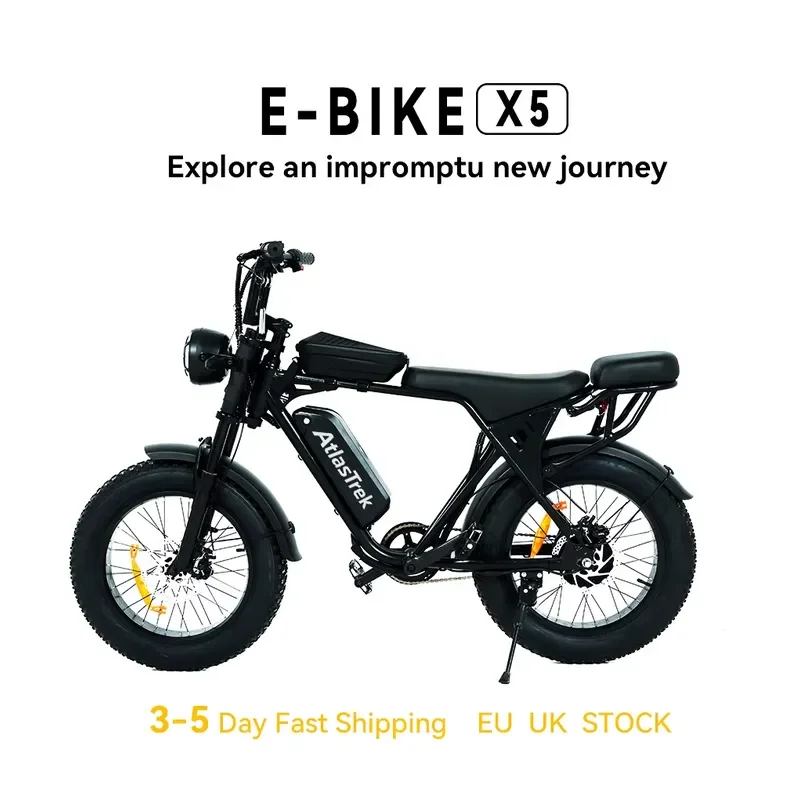 STROVAN X5 NFC Fat Tire Electric Bicycle V20 Pro EU Warehouse 20x4.0 48V Brushless Motor Waterproof Lightweight Ebike
