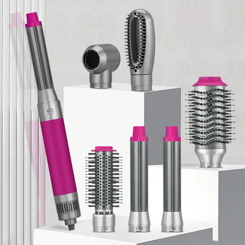 ENZO 220V profesional multifuncional 6 en 1 secador de pelo rizador de pelo más recto peine de aire caliente conjunto de caja herramientas de estilismo iones negativos