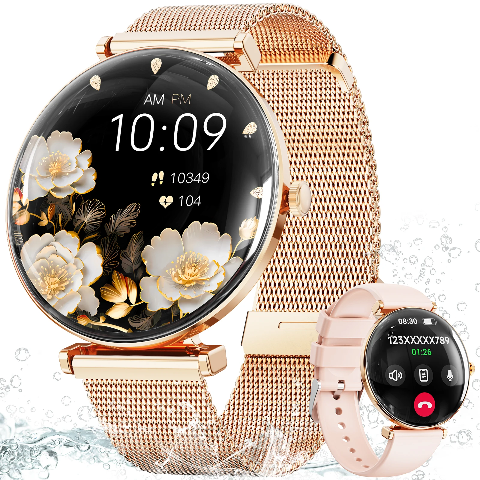 

【 Amoled 】 2025 Women'S Smart Watch, 1.43 Hd Screen, Ip68 Waterproof Sports Fitness Watch, With Heart Rate, Suitable For Android