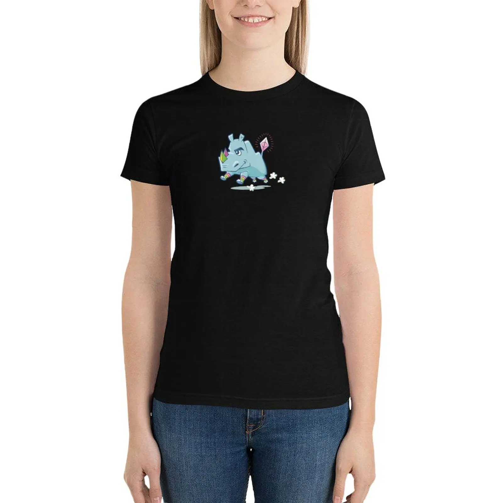 Leslie the eth2 rhino mascot, Ethereum 2.0 Cryptocurrency T-Shirt summer top customs oversized workout shirts for Women