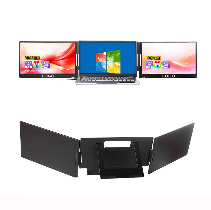

14-inch Dual-screen Portable Monitor Notebook Computer Quad-screen Extender Connected Via A Type-C Cable