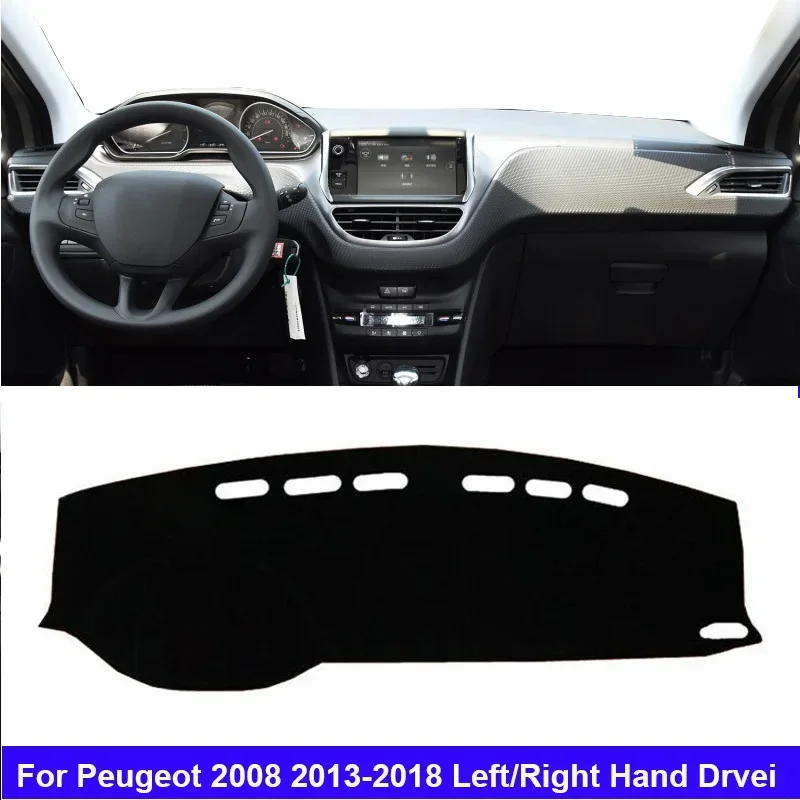 

Внутренняя крышка приборной панели автомобиля для Peugeot 2008 2013-2018, LHD RHD, коврик для приборной панели, коврик, накидка, подушка, защита от солнца 2017, 2016, 2015, 2014