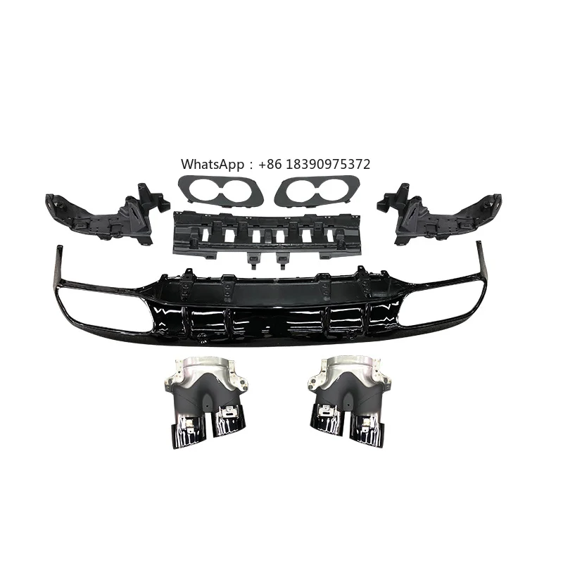 For  2015-2020 C Class C205 Couper Upgrade C43 AMG Diffuser With Exhaust Tip