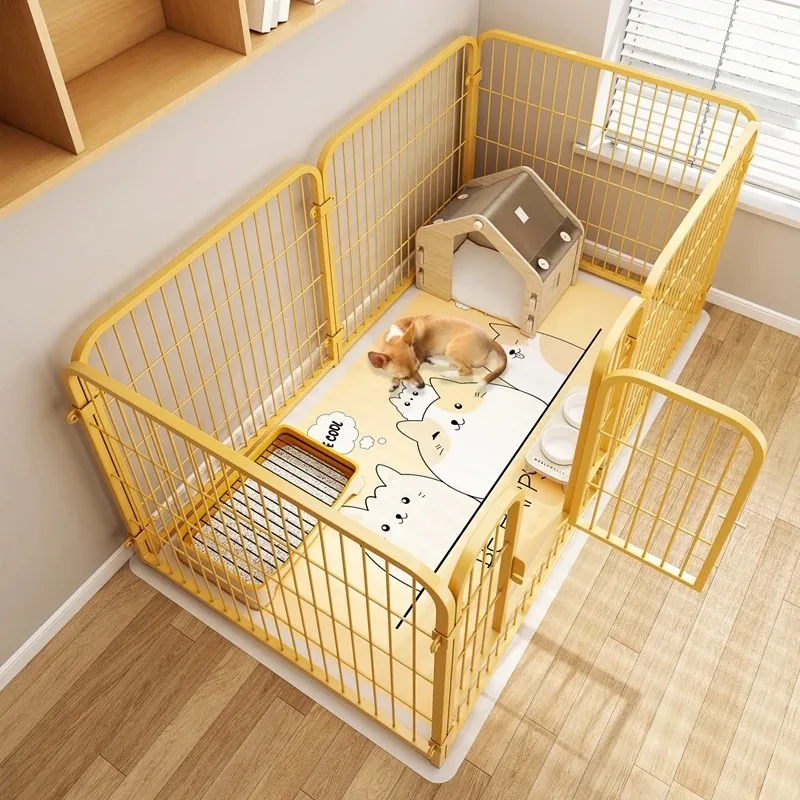 

DIY Teddy Pet Fence Indoor Free Combination Small Medium Cage Dog Enclosure Indoor Isolation Door Pet Playpen Portable Supplies