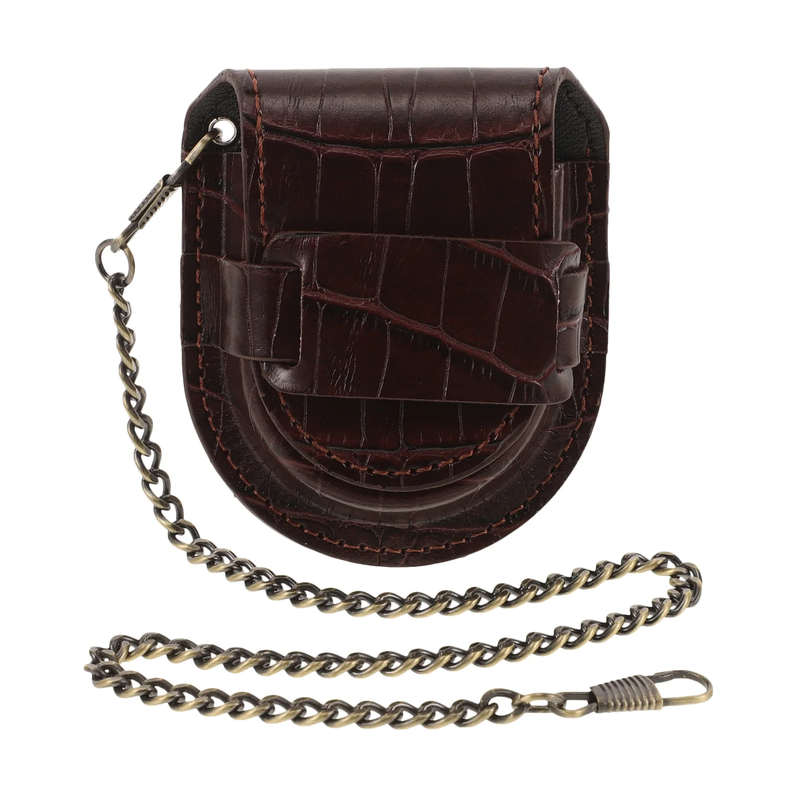 

Pocket Watch PU Case with Bamboo Texture Scratch Resistant Lightweight Holder for Daily Wear Formal Events