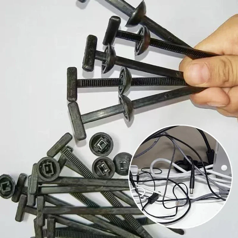 Nylon Universal Cable Tie Buckle Heavy Duty Self-Locking Zip Ties Holder with Pin Fasteners Car Body UV Resistant Zipties