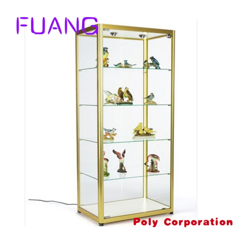 Imagem -02 - Standing Tower Lock Display Rack Shopfitting Glass Door Display Cabinet Jewellery Shop Display Case Smoke Shop Showcase