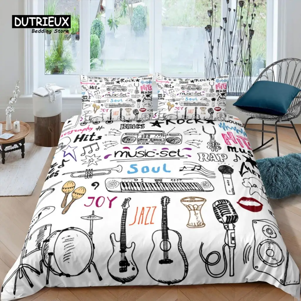 

Home Living Luxury 3D Music Set Bedding Set Girls Duvet Cover Set Pillowcase Kids Bedding Set Queen and King EU/US/AU/UK Size