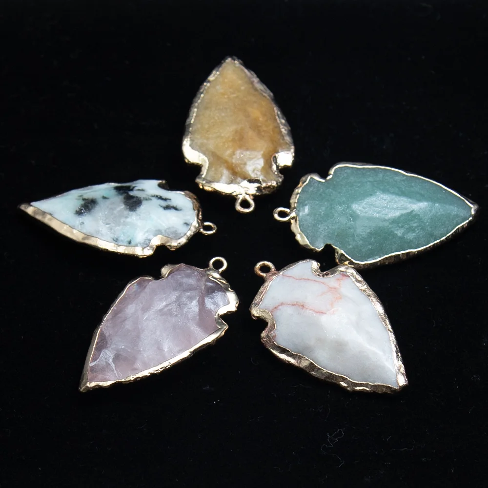 14 أنواع من المعلقات على شكل ورقة الحجر الطبيعي 23-38 مللي متر مجوهرات ساحرة عقد دي اي واي القرط اكسسوارات هدية عيد الحب #2