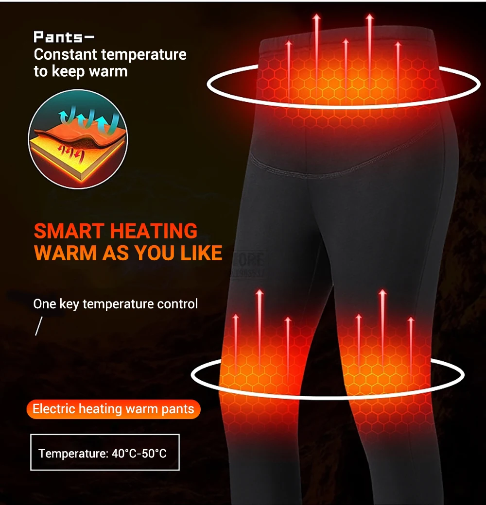 Heated Underwear Thermal Underwear Men Heating Motorcycle Jacket USB Electric Heating Thermal Underwear Winter Heated Clothing