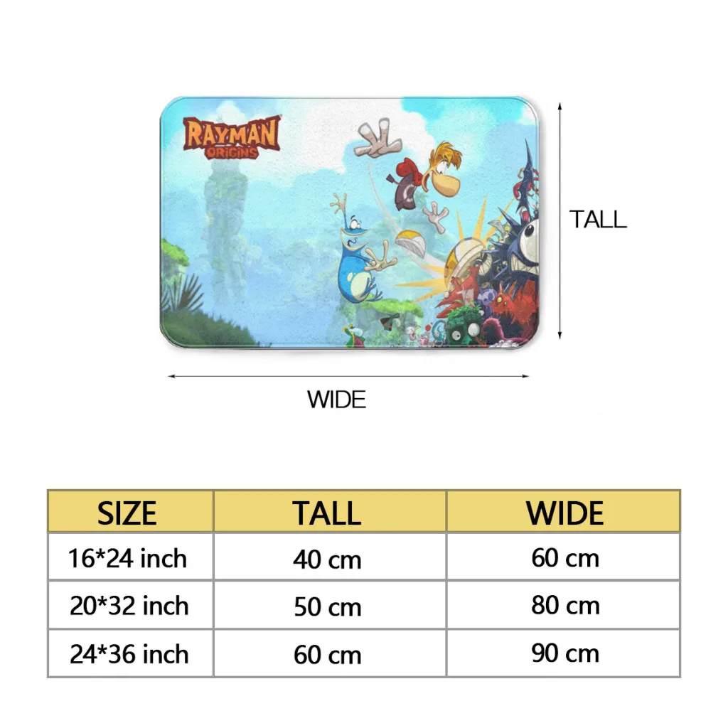 New-Arrive-Cartoon-Rayman-Legends-Adventures-Game-Print Living Room Rug Carpet Flannel Slip Mat Decor Aesthetic Dressing