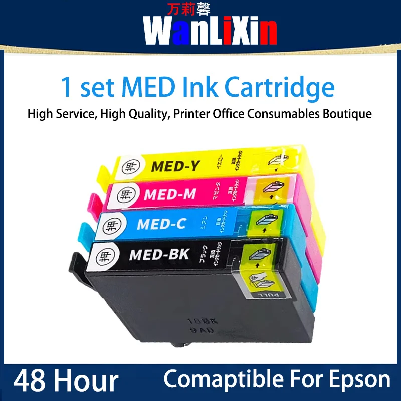 

1 комплект чернильных картриджей MED-4CL, совместимых с принтером Epson EW-056A EW-456A