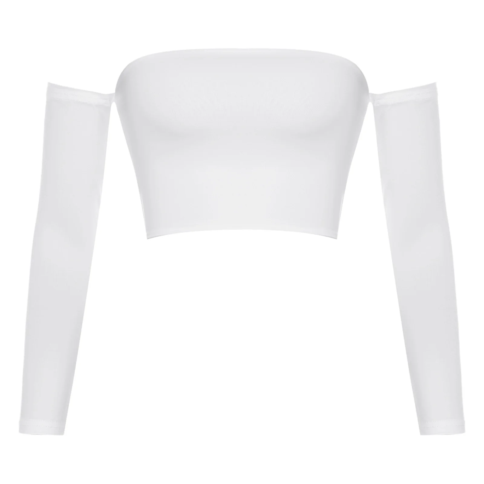 

Adult Womens Hot Solid Crop Tops Off-the-shoulder Sleeved Navel Exposed Slim-fitting Tank Tops for Banquet Nightclub Cocktail
