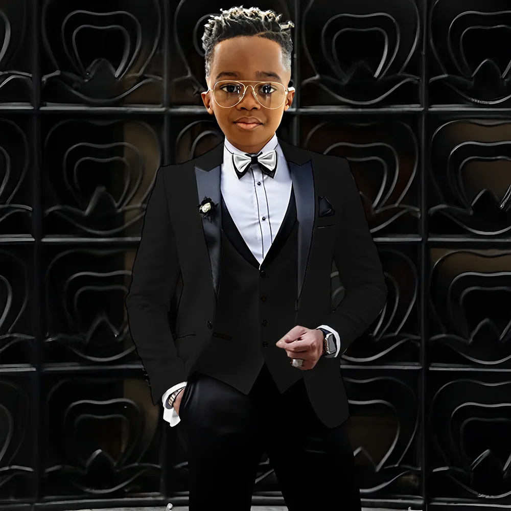 Ivory Suit for Boys Evening Party Tuxedo Kids Wedding Custom Suit 3 Piece Suit Jacket Pants Vest Formal Dress Boys