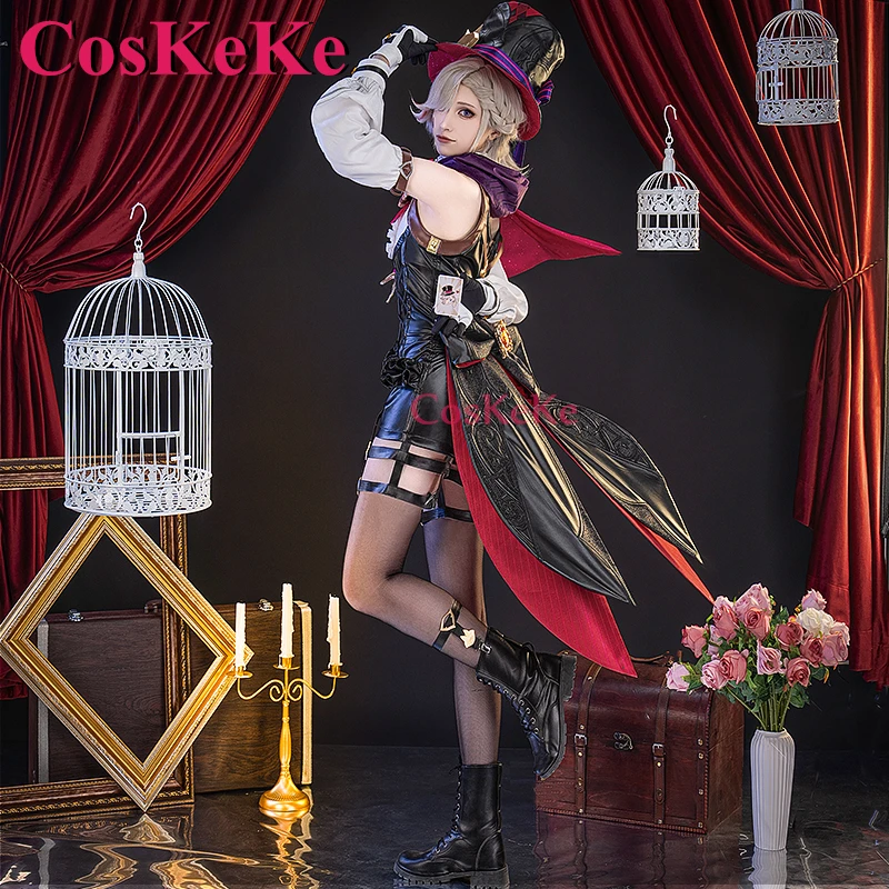 CosKeKe Lyney Cosplay Anime Game Genshin Impact Costume Magician Fashion Sweet Jumpsuit Halloween Party Role Play Clothing S-3XL