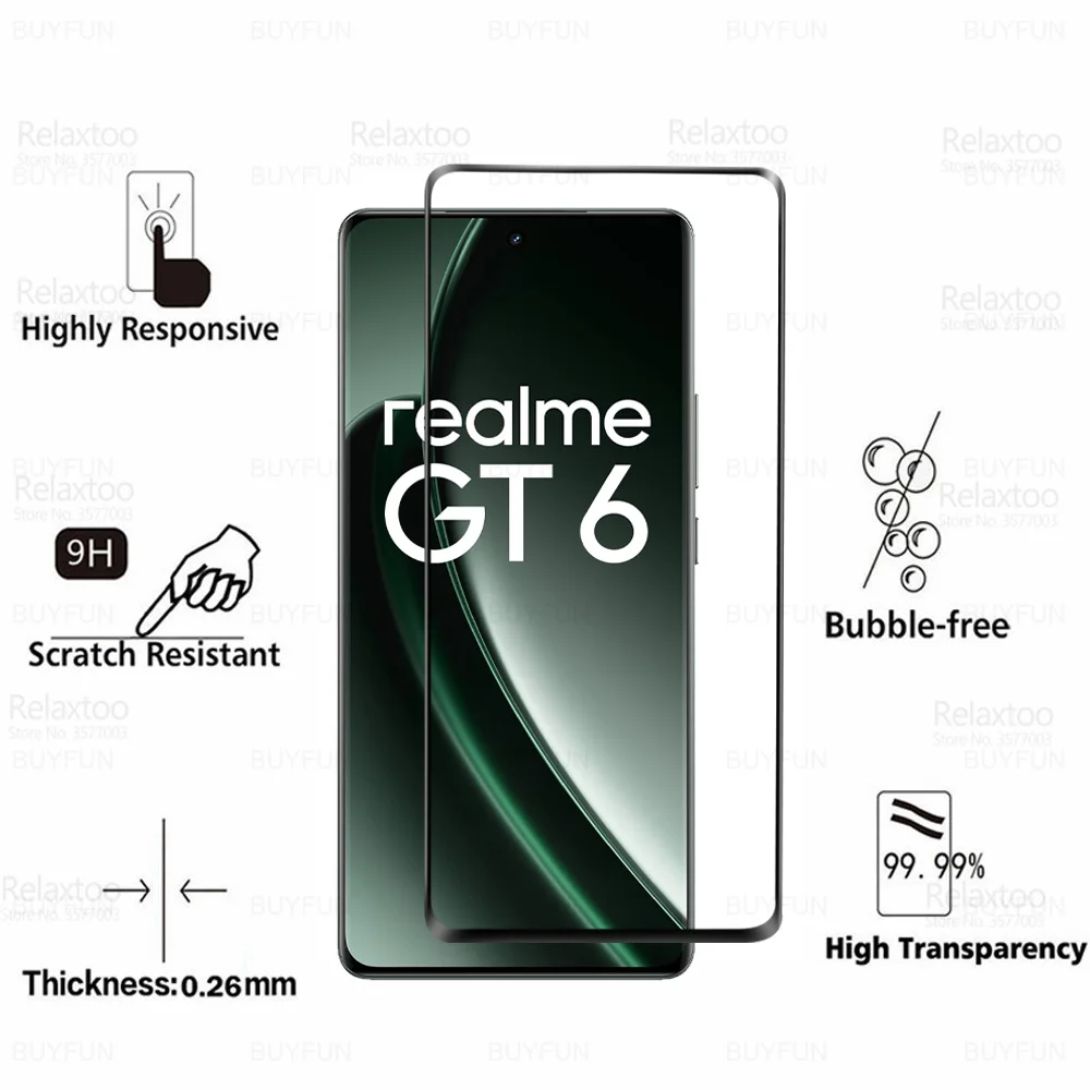 Realmi GT 6 Glass 4Pcs For Realme GT6 6T Neo6 SE Curved Tempered Glass RealmeGT6 Neo 6 S E Neo6SE 6SE 5G Armor Screen Protector