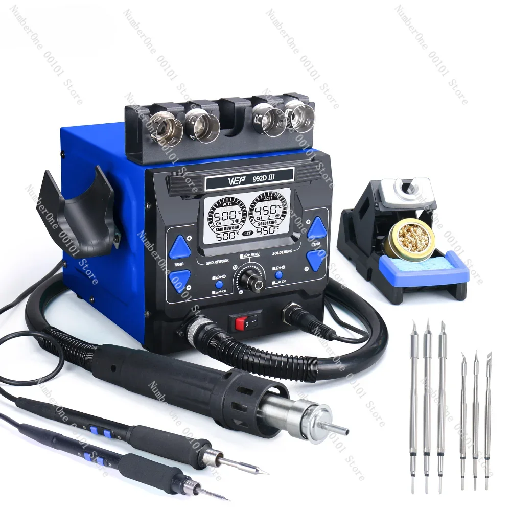 WEP 2-in-1 992D-III 1100W Hot Air Rework Station Microcomputer Digital Display C245 Soldering Iron Station Welding Repair Tool