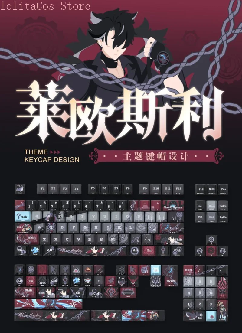 genshin-impact-wriothesley-tasti-personalizzati-con-motivi-a-tema-cartone-animato-per-tastiere-meccaniche-profilo-cherry-ideali-come-regalo-di-compleanno-per-natale-o-per-cosplay