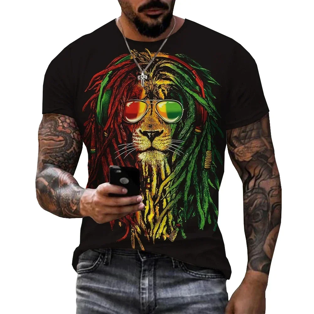 Bob Marley 3D Printed T-Shirt Fashion Casual Harajuku Short Sleeve Pop Music Street Clothing Cool Top Hip Hop Rapper T Shirt