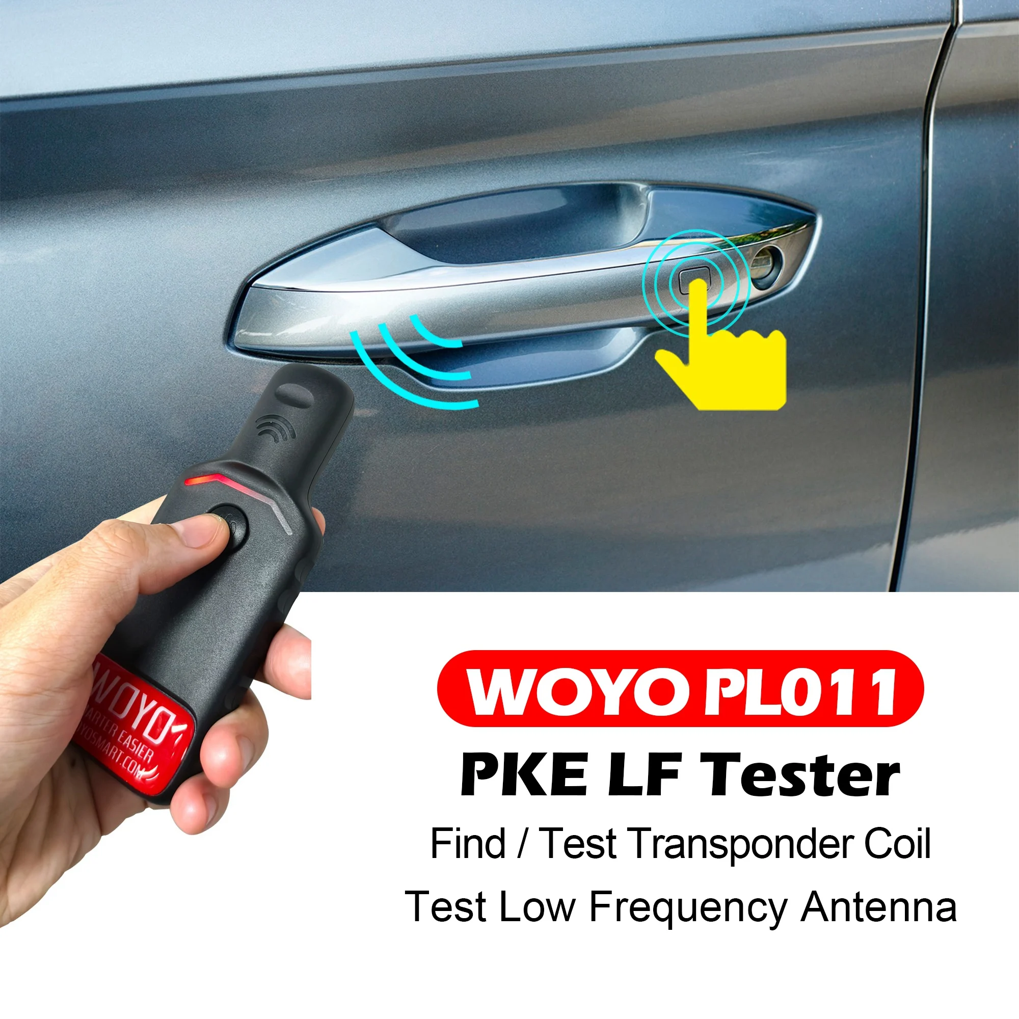 

WOYO PL011 PKE LF Tester Car Transponder Coil Detector Vehicle 125KHZ Low Frequency Antenna Inspection Diagnostic Tools